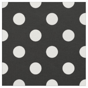 Schwarzes Gewebe mit weißem Polka-Punktmuster Stoff