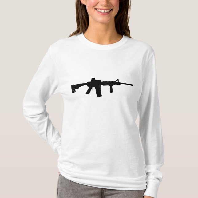 Schwarzes Gewehr AR-15 T-Shirt (Vorderseite)