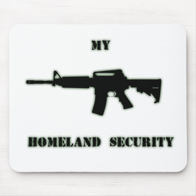 Schwarzes Gewehr AR-15 von Phils Kunst online Mousepad (Vorne)