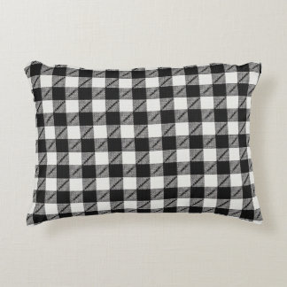 Schwarzes Gingham-Kissen Dekokissen