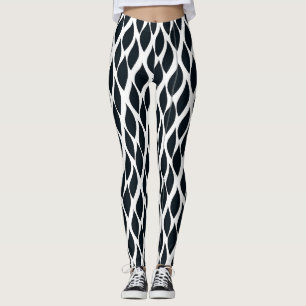 Schwarzes Gittermuster Leggings
