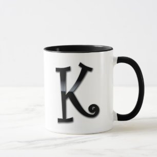 Schwarzes Glanz-Monogramm - K Tasse