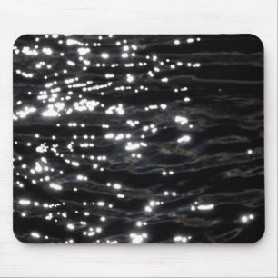 Schwarzes glitzerndes Wasser Mousepad