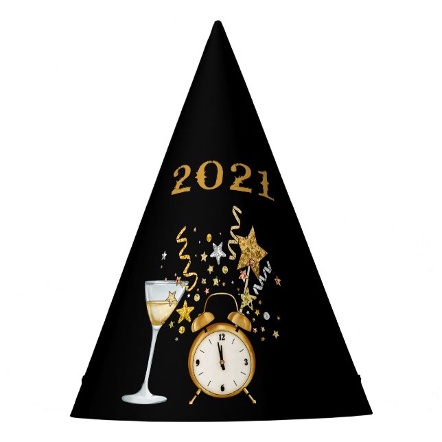 Schwarzes Glück im neuen Jahr 2021 Partyhütchen (Vorderseite)
