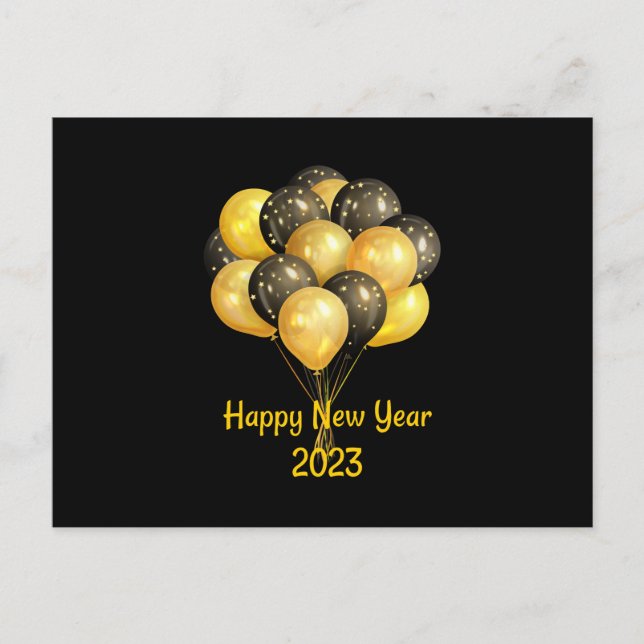 Schwarzes Glück im neuen Jahr 2023 Postkarte (Vorderseite)