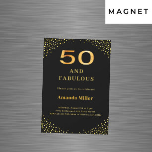 Schwarzes Gold 50. fantastischer Geburtstag Magneteinladung