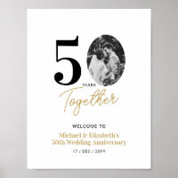 Schwarzes Gold 50. Hochzeitstag Foto Willkommen