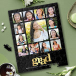 Schwarzes Gold Abschluss K-12 FotoCollage Moderne<br><div class="desc">Seien Sie stolz, freuen Sie sich und zeigen Sie diesen Meilenstein Ihres Lieblingsgrades. Dieses elegante, einfache, moderne, personalisierte High School Abschluss K - 12 Foto Collage Puzzle für einen wahren Schatz, den Sie immer schätzen werden. Ein lustiges, spielerisches visuelle von fett, grafisch, Imitate goldenen Folie Typografie, zusammen mit ihrem Namen,...</div>