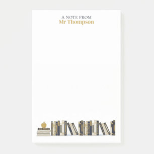 Schwarzes Gold Apfel Bücherregal Personalisierter  Post-it Klebezettel