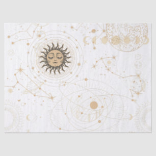 Schwarzes Gold Astrologisches Muster Seidenpapier