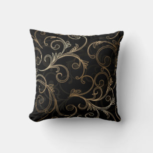 Schwarzes Gold Barock Kissen