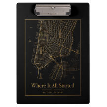 Schwarzes Gold benutzerdefiniertes Stadtplan-Clipb