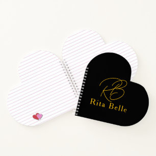 Schwarzes Gold Benutzername Elegant Notizbuch