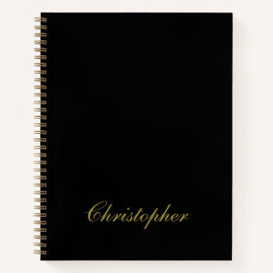 Schwarzes Gold Benutzername Minimalistisch Elegant Notizbuch