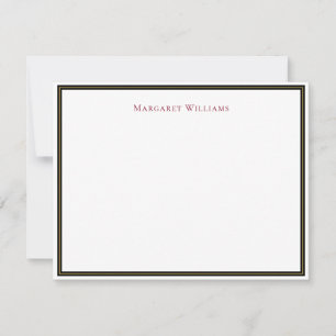 Schwarzes Gold Border Burgunder Text Professional Mitteilungskarte
