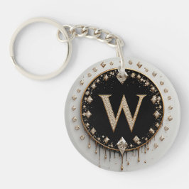 Schwarzes Gold Buchstabe W Andenken Schlüsselanhänger