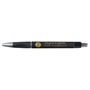 Schwarzes Gold Custom-Geschäfts-Logo Name Beruf Kugelschreiber