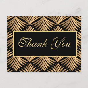 Schwarzes Gold Danke Gatsby Schwarze Art Deco Hoch Postkarte
