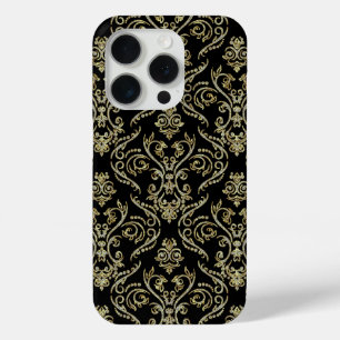 Schwarzes Gold & Diamanten Glitter Blumen Damast 2 title_seo2