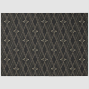 Schwarzes Gold Diamond Muster Abstrakt Chic Geomet Seidenpapier