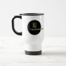 Schwarzes Gold Drummer Monogramm