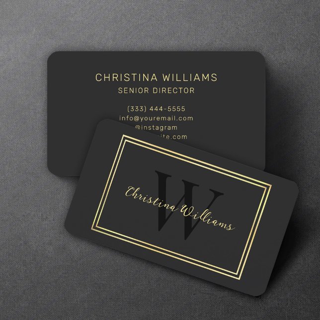 Schwarzes Gold Einfach Modernes Minimalistisches E Visitenkarte (Black Gold Simple Modern Minimalist Elegant Business Card)