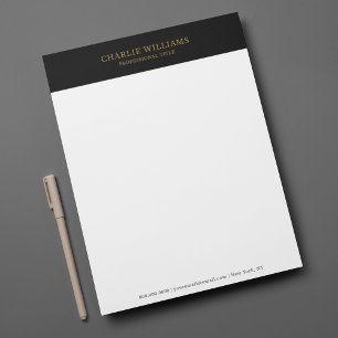 Schwarzes Gold Eleganter Beruflicher Letterhead Briefbogen