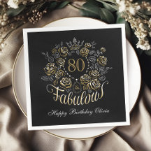 Schwarzes Gold Elegantes Florales 80 & Fabelhaftes