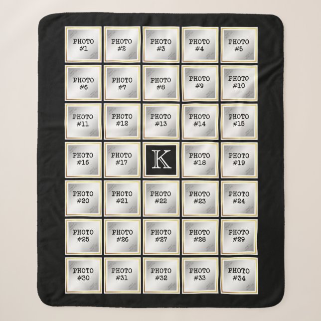 Schwarzes Gold Frame 34 Bilder in Schwarz Collage Sherpadecke (Vorderseite)