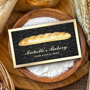 Schwarzes Gold Französisches Brot Baguette Bäckere Visitenkarte