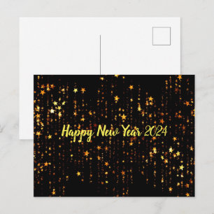 Schwarzes Gold Frohes Neues Jahr Postkarte