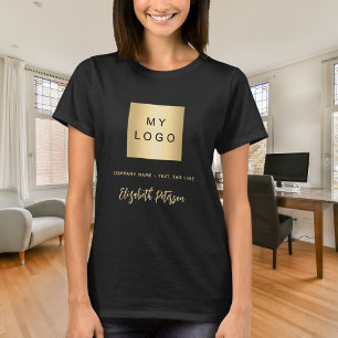 Schwarzes Gold Geschäft Logoname Unterschrift T-Shirt