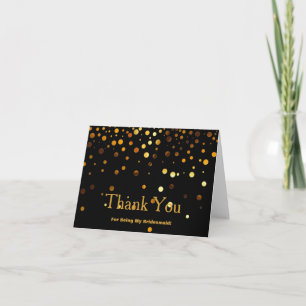 Schwarzes Gold-Glitter für Danke, dass du meine Br Dankeskarte