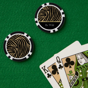 Schwarzes Gold Glitter Zebra Pokerchips