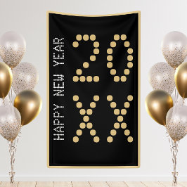 Schwarzes & Gold - Glück im neuen Jahr 2024 Banner