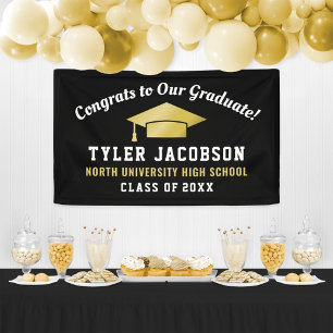 Schwarzes Gold Gratulation unserem Absolventen Banner