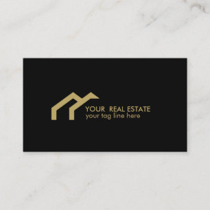 Schwarzes GOLD Haus Logo real Anwesen Beruf Visitenkarte