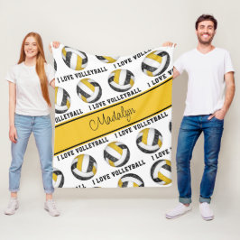 Schwarzes Gold I Liebe Volleyballtextmuster Fleecedecke