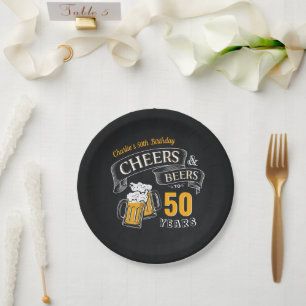 Schwarzes Gold jubeln und Biere jeden Alters Gebur Pappteller