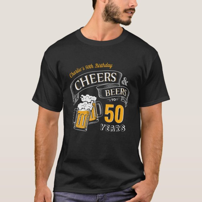 Schwarzes Gold jubeln und Biere jeden Alters Gebur T-Shirt (Vorderseite)