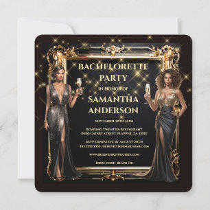 Schwarzes Gold Mädchen Wochenende Bacheloretto Einladung