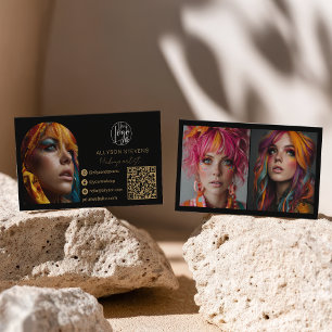 schwarzes Gold-Makeup 3 Foto Social Media Logo qr Visitenkarte