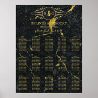 Schwarzes Gold Marmor Art Deco Hochzeitsslittkarte