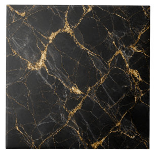 Schwarzes Gold Marmor Nahtloses Luxus-Muster Fliese
