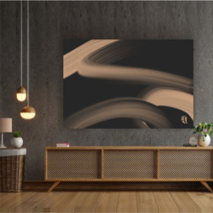 Schwarzes Gold Minimalismus Abstract  Leinwanddruck