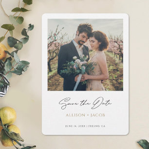 Schwarzes Gold Minimalistisch Modern Foto Termin b Save The Date