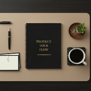 Schwarzes & Gold minimalistisches Fokus-Tagebuch Notizbuch