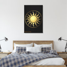 Schwarzes Gold Mond Sonne Boho Leinwand Wand Kunst