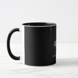 Schwarzes Gold Monogramm Initialen Drehbuch elegan Tasse