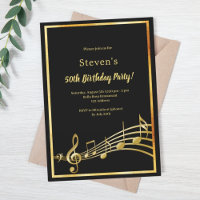 Schwarzes Gold Musiknoten Geburtstag